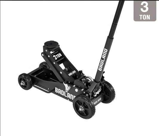 Durable all-terrain off-road jack with a maximum load rating of 3 tons.