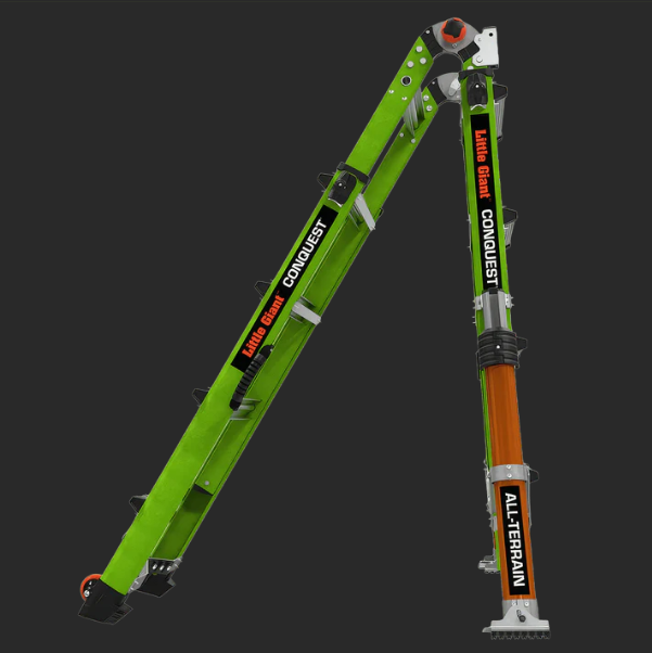 This multi-functional combination ladder can be used as a standing ladder.