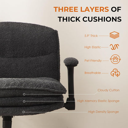 Criss Cross Chair with Adjustable Flip-up Arms and Wheels