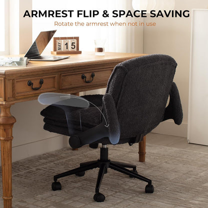 Criss Cross Chair with Adjustable Flip-up Arms and Wheels